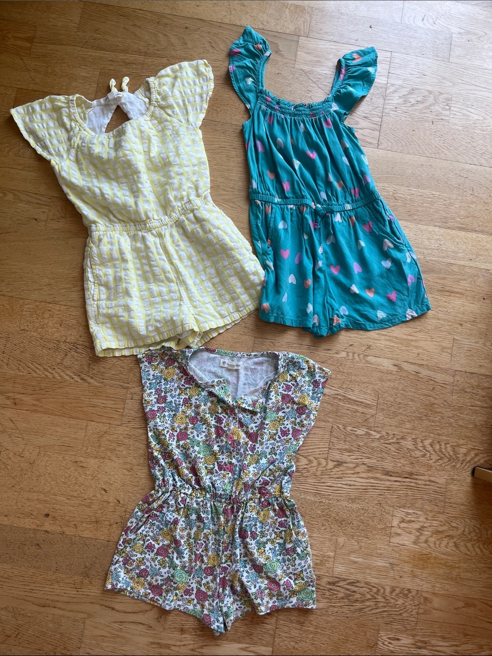 3 size 4 rompers- Tucker + Tate and cat & Jack